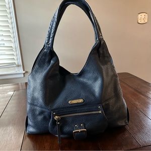 Michael Kors Austin Hobo Pebbled Leather Shoulder Bag Navy